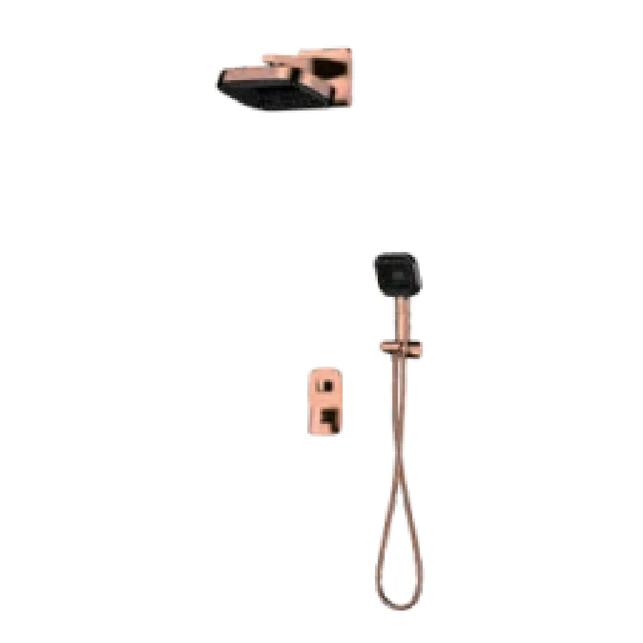 Bộ sen âm tường nóng lạnh Hakawa HK-SA31 4 Bộ sen âm tường nóng lạnh Hakawa HK-SA31 màu vàng hồng xước